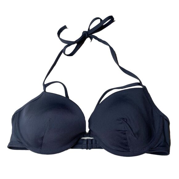 Adore Me Grey Gray Halter Tie Neck Bikini Top Strappy  Swimwear Top Size 36C - Picture 5 of 5